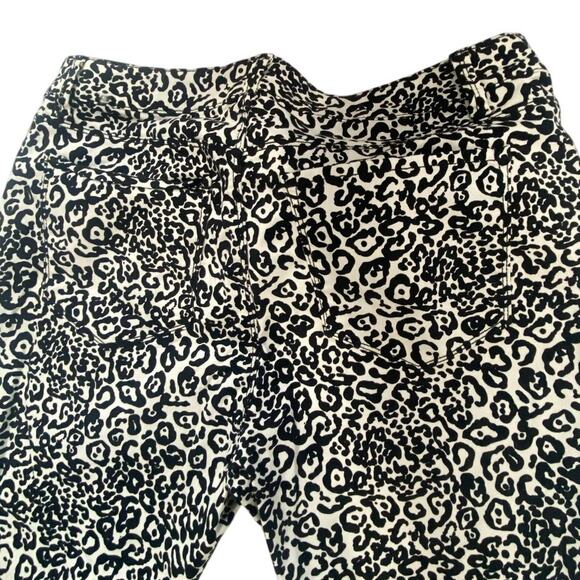 Ann Taylor Modern Leopard Print Pants Womens Size 12 Black Ivory Stretch - Picture 7 of 7